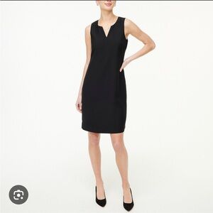 J. Crew Split neck suiting dress in black